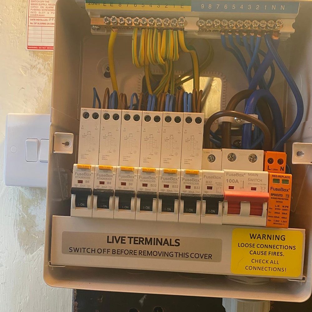 Electrical distribution board with new circuits installed