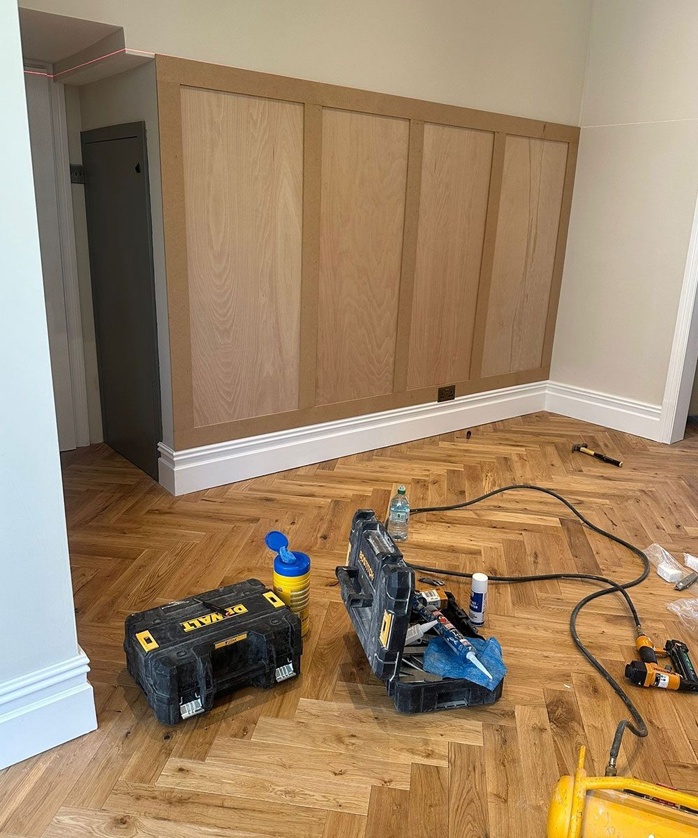 Bespoke fitted wardrobes installed in a bedroom