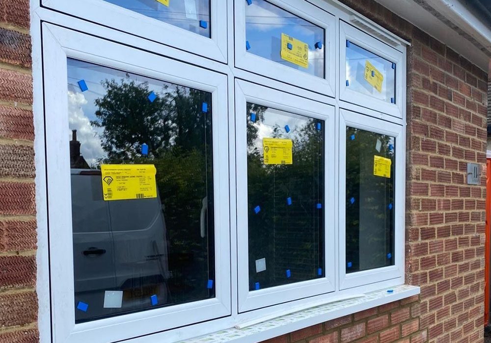 New windows fitted to a brick elevation